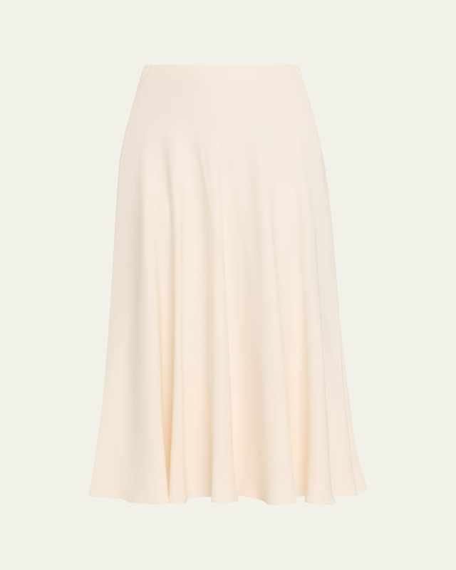 Erika Silk-Wool Cady Midi Skirt